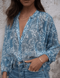 Chemise Lya Imprimé Cachemire Bleu By Opullence Vêtements