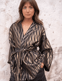 Kimono Opera Jacquard Lurex Noir By Opullence Vêtements