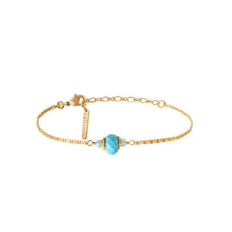 Bracelet fin ajustable féminin pierres dures I turquoise by Satellite