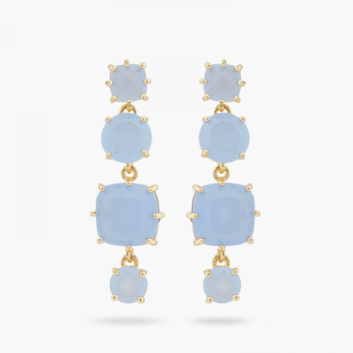 Boucles d'oreilles tiges 4 pierres La diamantine | bleu ciel by Les Néréides