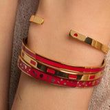 Jonc Bangle Rouge Velours By Up Bijoux