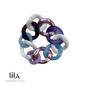 Bracelet Kiara violet / bleu / blanc by Francine Bramli