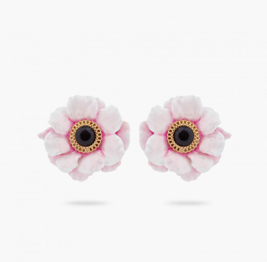 Boucles d'oreilles tiges pivoine rose by Les Néréides