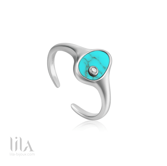 Bague Chevalière Argent Turquoise Turning Tides Bijoux