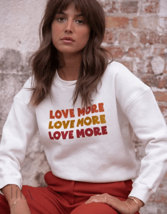 Sweat Love More Blanc By Opullence Blanc / S Vêtements