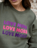 Sweat Love More Blanc By Opullence Lilas / S Vêtements