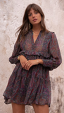Robe Solal imprimé cachemire violet by Opullence