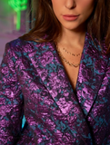 Veste Maliki Jacquard Bleu Violet By Opullence Vêtements