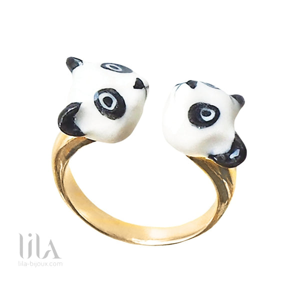 Bague toi et moi Panda lila-bijoux