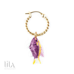 Mini Créole Single Poisson Violet Bijoux