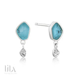 Boucles Doreilles Créoles Front Turquoise Desert Tordano Argent Bijoux