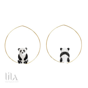 Créoles Pandas Assis Bijoux