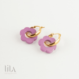 Boucles Doreilles Fleur Violette - Flower Power By Nach Bijoux