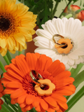 Boucles Doreilles Fleur Orange - Flower Power By Nach Bijoux