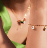 Bracelet Maillons Dorés Et Pendentifs Fleurs By Les Néréides Bijoux