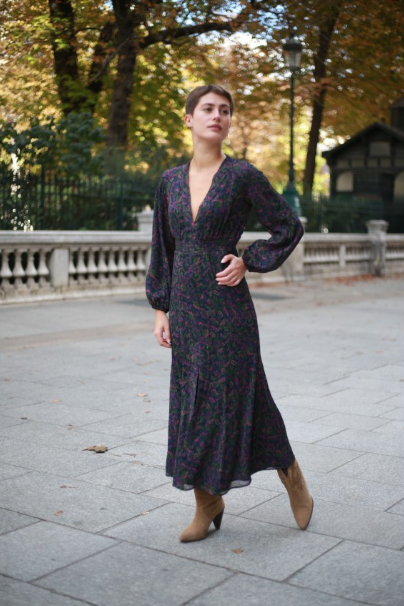 Robe Elisa noire by Jane Wood lila bijoux