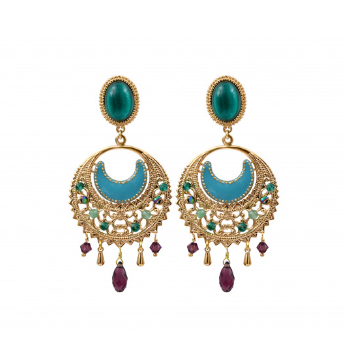 Boucles D'oreilles Art Déco Dormeuses Doré Antique