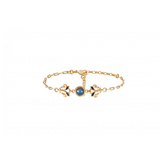 Bracelet chaine ajustable féminin cabochon résine émaillée I bleu by Satellite