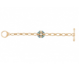 Bracelet chaine ajustable tendance motif floral perles I bleu by Satellite