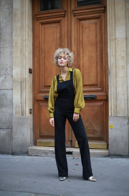 Salopette Robyn velours noir by Jane Wood