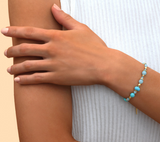 Bracelets perles ajustable coloré pierres turquoises by Satellite