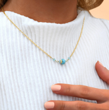 Collier pendentif réglable féminin pierres turquoises by Satellite