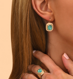 Boucles d'oreilles dormeuses féminines cristal I turquoise by Satellite