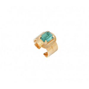 Bague ajustable romantique cristal prestige I turquoise by Satellite