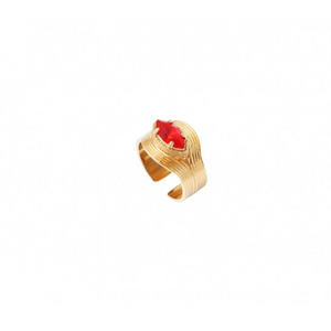 Bague ajustable tendance cristal I rouge by Satellite