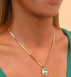 Collier pendentif réglable habillé cristal Prestige I turquoise by Satellite