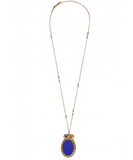 Collier pendentif réglable fantaisie lapis lazuli reconstitué I bleu by Satellite