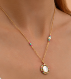 Collier pendentif réglable tendance perles I nacre by Satellite