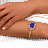 Bracelet jonc précieux lapis lazuli reconstitué I bleu by Satellite