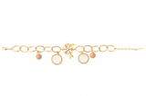 Bracelet chaîne pendentifs nacre pierre de soleil I blanc by Satellite