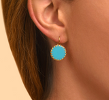 Boucles d'oreilles dormeuses colorées résine I turquoise by Satellite
