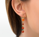 Boucles d'oreilles dormeuses festives cornaline et perles du Japon I orange by Satellite