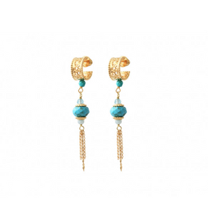 Boucles d'oreilles percées féminines pierres dures I turquoise by Satellite
