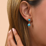 Boucles d'oreilles percées raffinées pierres dures I turquoise by Satellite