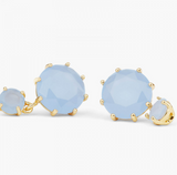 Boucles d'oreilles dormeuses pierres rondes La diamantine | bleu ciel by Les Néréides