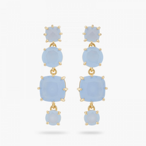 Boucles d'oreilles tiges 4 pierres La diamantine | bleu ciel by Les Néréides