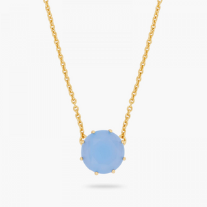Collier pendentif rond La Diamantine | bleu ciel by Les Néréides