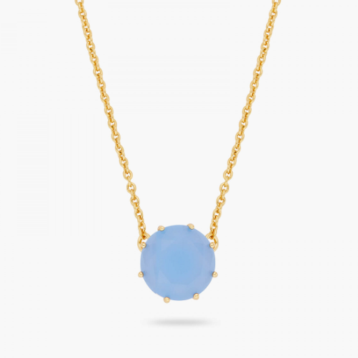 Collier pendentif rond La Diamantine | bleu ciel by Les Néréides