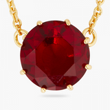 Collier pendentif rond La Diamantine | rouge grenat by Les Néréides