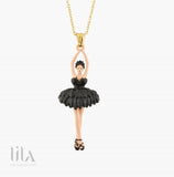 Collier Pendentif Ballerine Noire Sur Pointe Tutu Plume By Les Néréides Bijoux