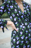 Robe Olivia Fleurs Violettes By Jane Wood Vêtements