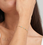 Bracelet Lien Argent Et Turquoise Ocean Love Bijoux