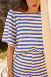Blouse Mykonos Rayures Bleues By Opullence Vêtements