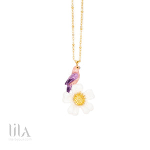 Collier Perroquet Violet & Fleur By Nach Bijoux